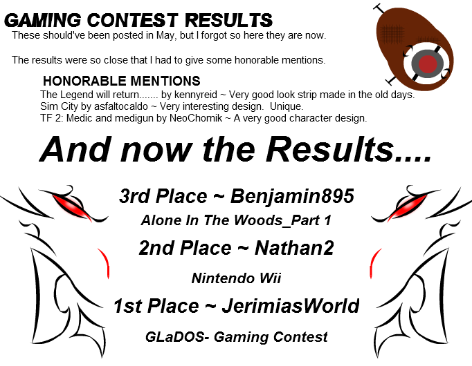 Gaming Contest Results