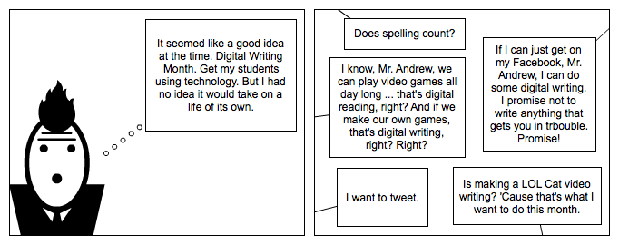 Digital Writing Month: The Reluctant Teacher