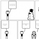 blijf van henk zijn sneeuw pop af