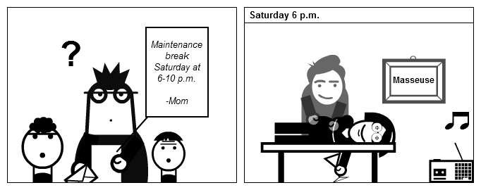 Cartoon: Mom's maintenance break