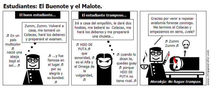 Estudiantes: El Buenote y el Malote.