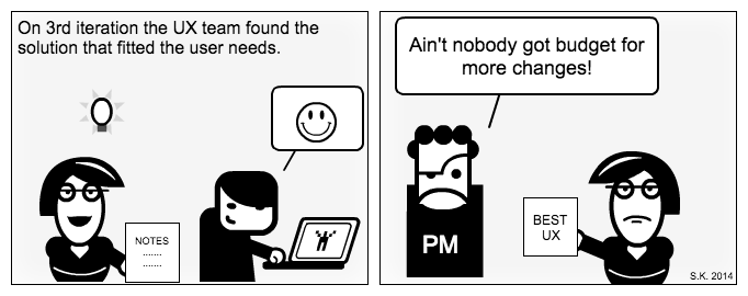 UX comic: No money to meet user needs