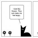 flowers vs. cat