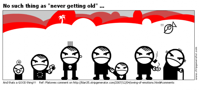 No such thing as "never getting old" ...