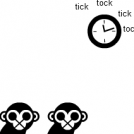 -The Two Monkeys- Clock
