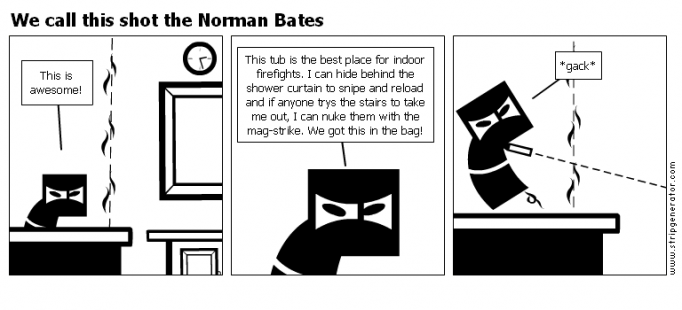 We call this shot the Norman Bates