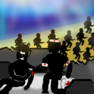 War at the beach...