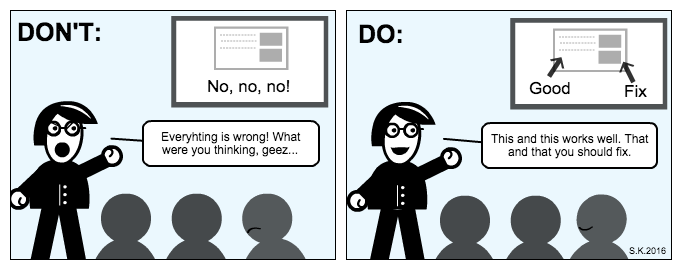 UX cartoon=Presenting UX evaluation results