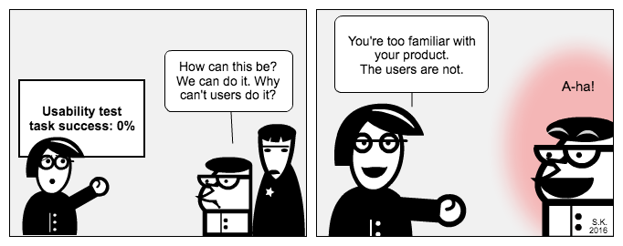 UX cartoon: The curse of knowledge