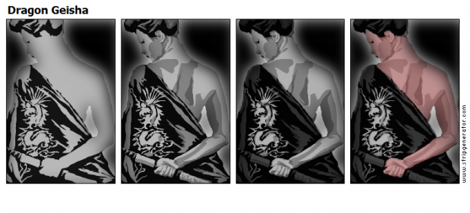 Dragon Geisha(In Memoriam Freehand Masking)