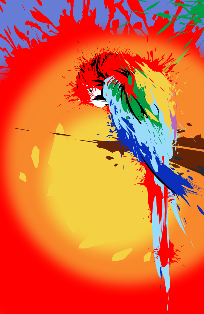 parrot at sunset