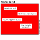 Friends in red