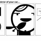 When using the side mirror of your car...