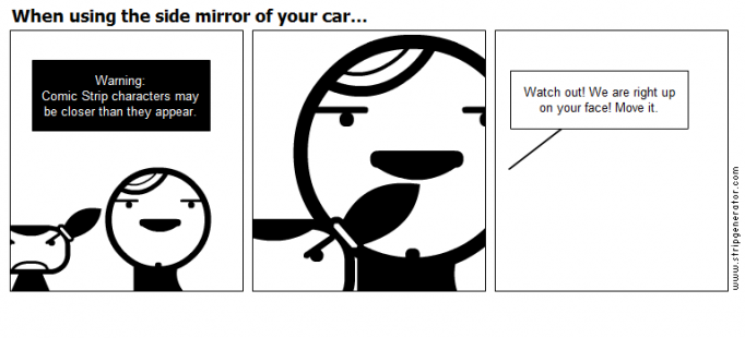 When using the side mirror of your car...