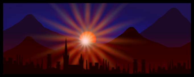 The setting sun