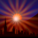 The setting sun