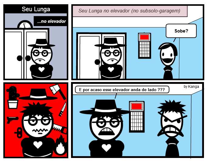 Seu Lunga no elevador