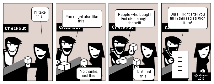 UX cartoon: If people behaved like bad UIs -part3