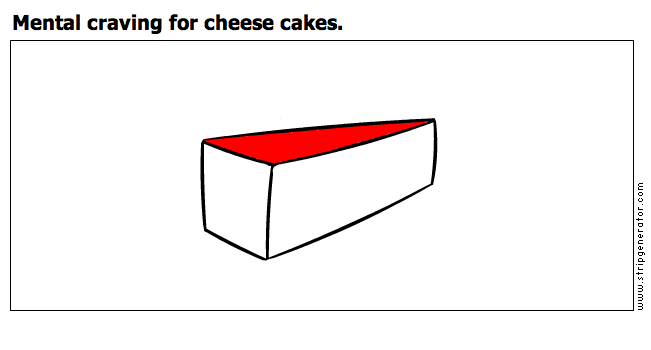 Mental craving for cheese cakes.