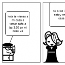 UN CHICO TOMANDO CAFE