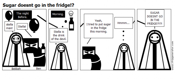 Sugar doesnt go in the fridge!?