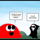 Grim Reaper as Red Blob's Pal