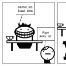 German at an English restaurant