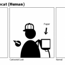 3 versions of Natthecat (Human)