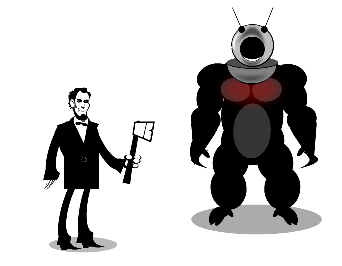 Ax Lincoln vs Robot Monster