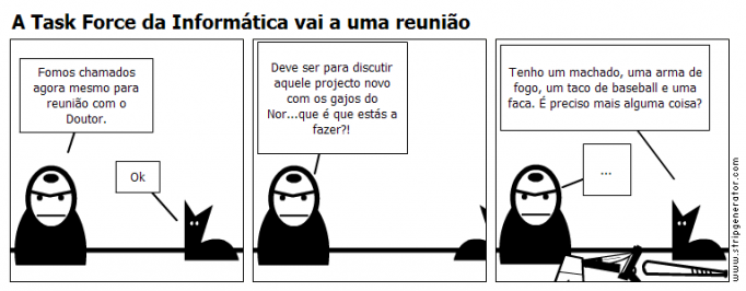 A Task Force da Informática vai a uma reunião