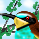 Erlatxoria zuhaitzean - A bee-eater in a tree