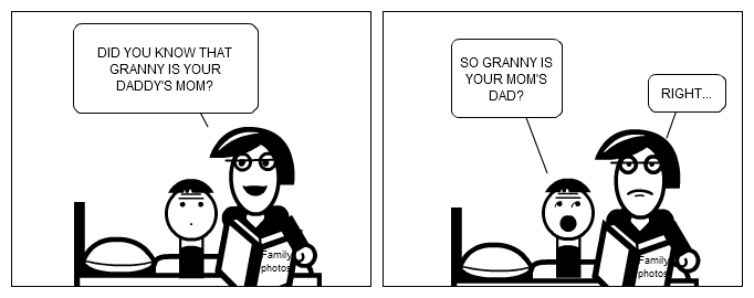 Kid cartoon: A 3-year-old & parents' parents