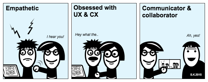 UX comic: 3 Traits Every UX Designer Should Have