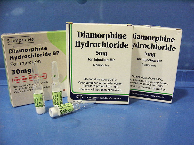 Fig 1 - Opoid analgesics, such as diamorphine hydrochloride, can induce nausea and vomiting.
