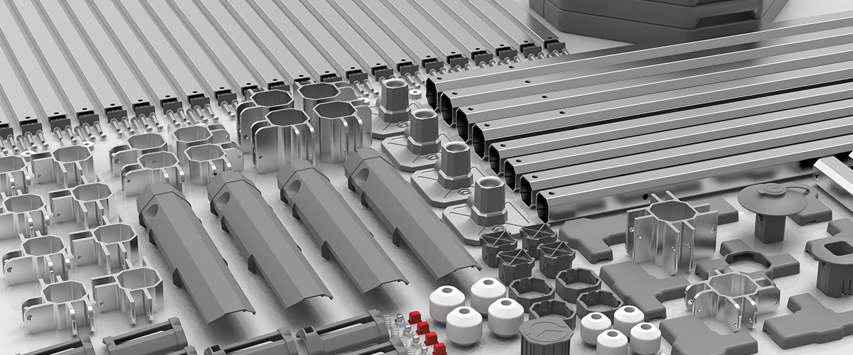 A visual rendering of every piece of the MONARCHTENT frame components.