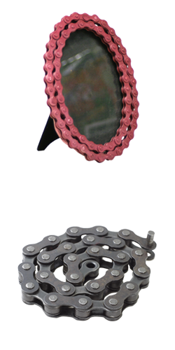 Product image for Bicycle Chain Picture Frame 4x6 Oval - Metallic Rose