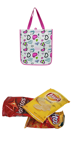 Product image for  Reverse Printed Wrapper Hearts Print Tote