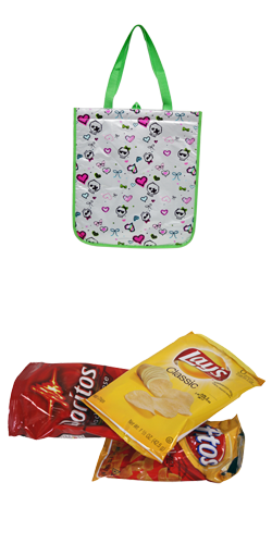Product image for Reverse Printed Wrapper Skulls Tote