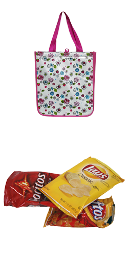 Product image for Reverse Printed Wrapper Flower Tote