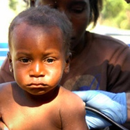 Army helps child in Haiti