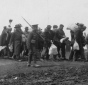 Internees marching