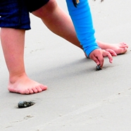 Child playing in sand