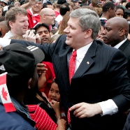 Harper in crowd