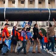The Keystone Pipeline protests in Washington score a major success.