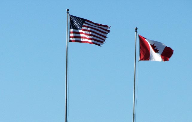 Colin Robertson United States and Canadian flags