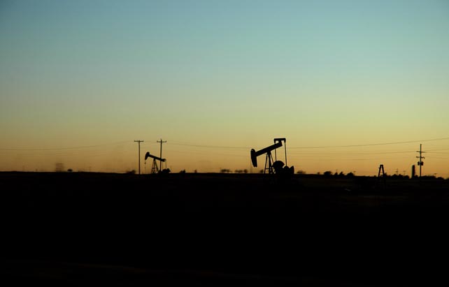 Noble County Oklahoma US Oil Well at Sunset