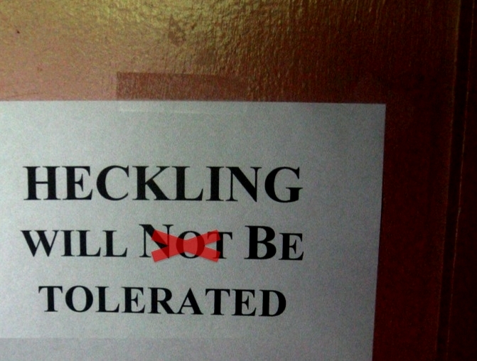 In Defence of Heckling