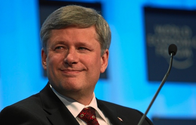 Harper at an international meeting