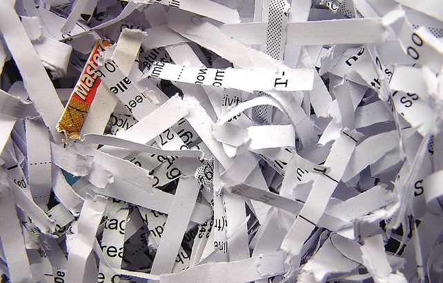 Shredding documents, paper, information