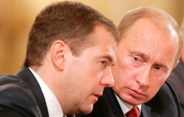 Dmitry Medvedev and Vladimir Putin Date 